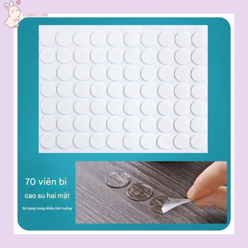 Keo Dán Cao Su 2 Mặt Dạng Tròn 70 Viên Siêu Dính Tiện Lợi - Charm Lumi 