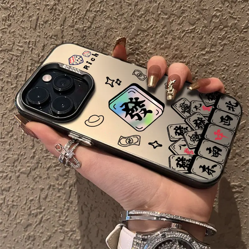 Mahjong "FA" Phone Case For iPhone 16 15 14 13 12 11 Plus Pro Max XR X XS 7 8 IMD Shockproof Cover