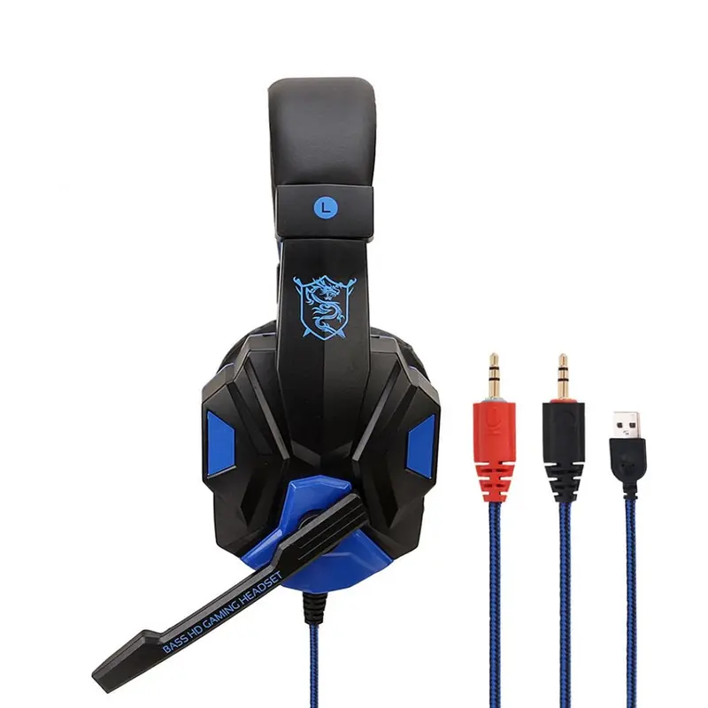 Headset Gaming LED + Microphone / Headphone Gamers For Computer , Laptop dan Handphone / Headphone SY830 / Headset Game Earphones Headphones Earphone  Bass 5