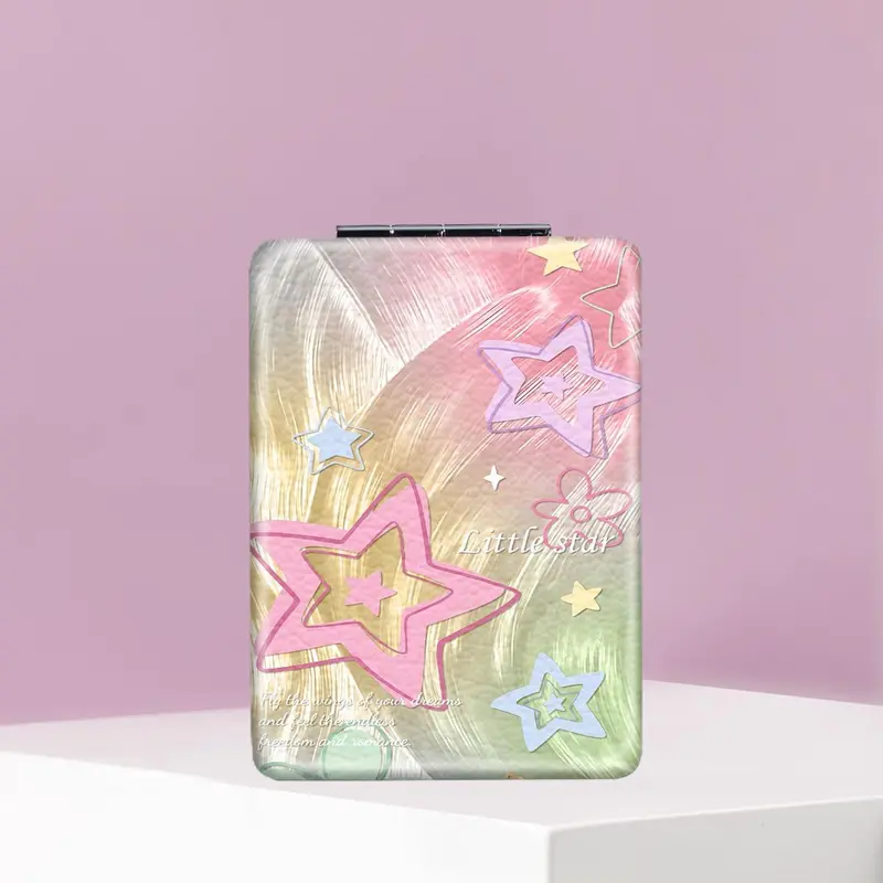Flower & Bow Pattern Makeup Mirror, 1 Count Portable Folding Handheld Mirror, Compact Mirror for Travel, Daily Holiday Birthday Gift for Sisters, Friends 6