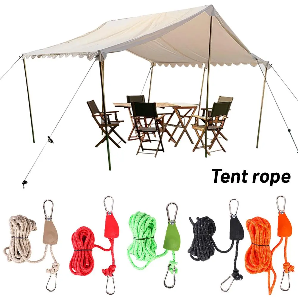 Dây Lều Ngoài Trời, Màu Đen, Dài 4m, Dây Tán Canopy, Dây Chống Gió Gia Cố, Có Khóa, Đảm Bảo An Toàn, Phụ Kiện Cắm Trại