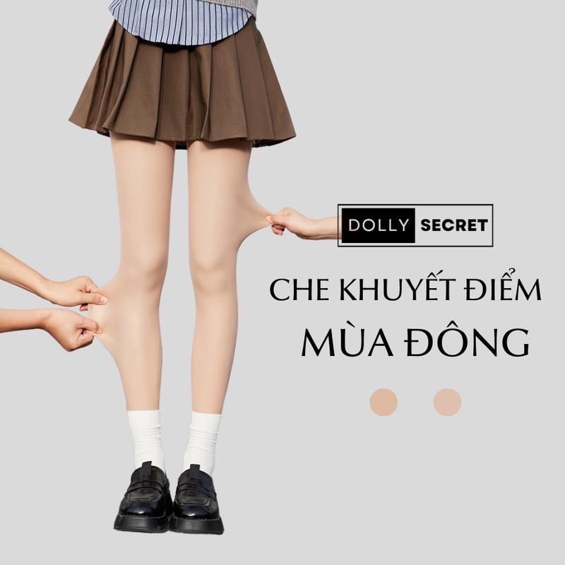 T40 Quần tất da chân 100D mùa đông che khuyết điểm 2 lớp DOLLY SECRET ( dưới 65 kg) Nữ