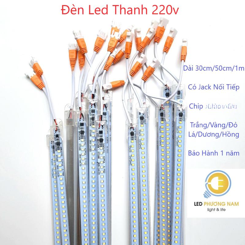 Đèn Led Thanh điện 220v chip led Loại Tốt 30cm/50cm/1m, Trang Trí Tủ Sản Phẩm, Kệ Rượu, Quầy Bar, Hồ Cá,...