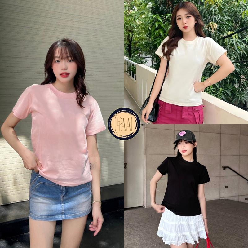 Áo Thun Baby Tee Nữ Trơn DaaLaa Store Dáng Ôm Cổ Tròn, Tay Ngắn Đơn Giản A5784