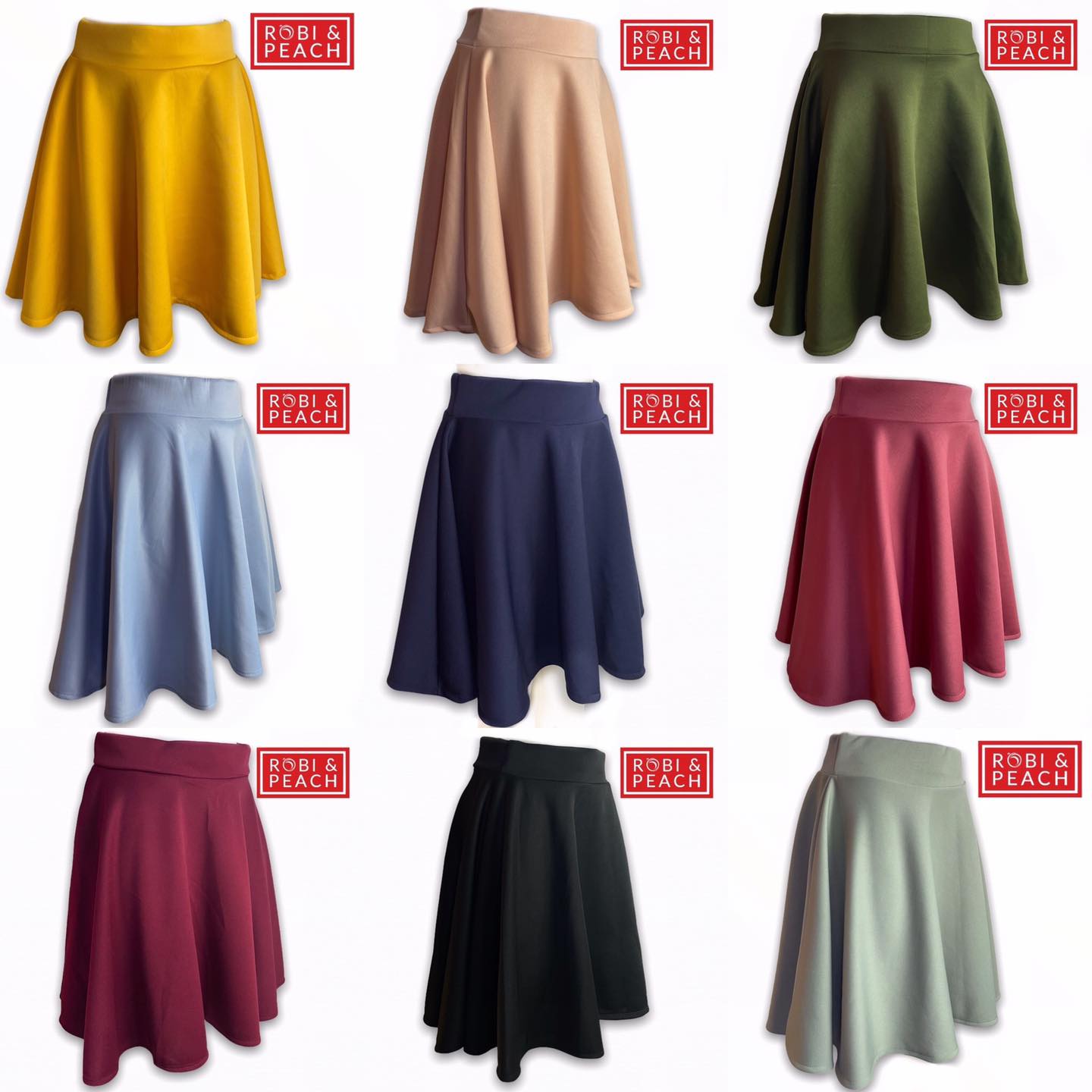 Gonna skater semplice | minigonna comoda in tessuto neoprene per donna | vita da 26 a 32 pollici Pantaloni da donna_voghion.com