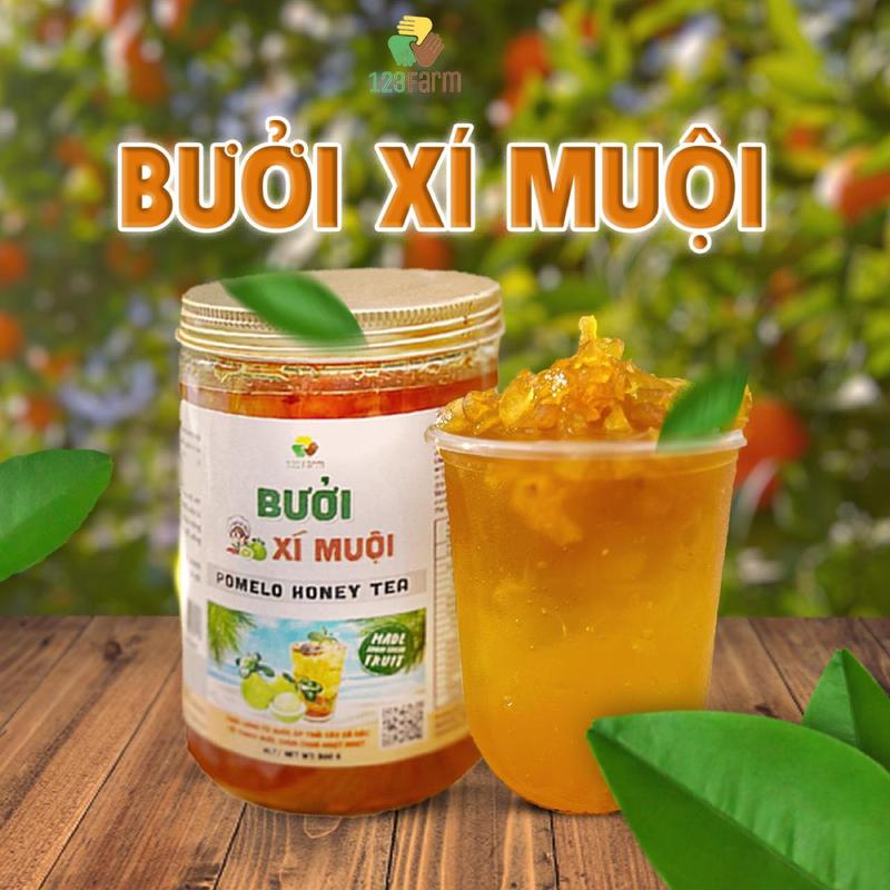 Bưởi Xí Muội Nước Trái Cây Cô Đặc 123 FARM Hũ 500g Giữ Vitamin C Tự Nhiên Thích Hợp Giải Khát Khi Nắng Nóng