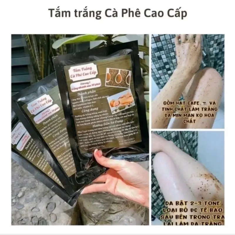 Tắm trắng cà phê cao cấp Dưỡng Body (Mua 5 gói tặng 2 gói) Dưỡng Da Body 3