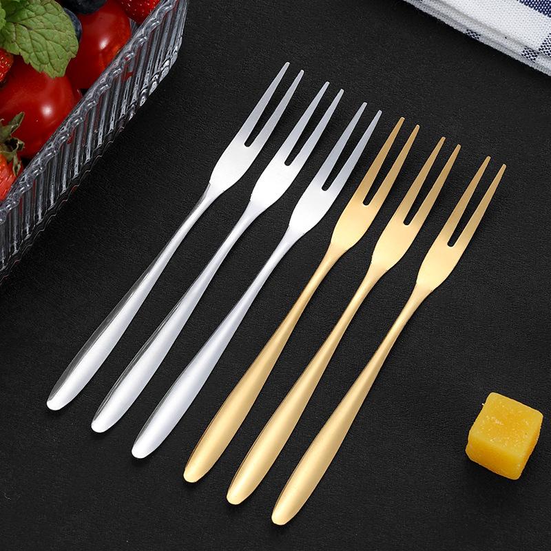 Combo 8 Chiếc Nĩa INOX 304 Size 13cm [4 Vàng + 4 Trắng] Dùng Ăn Trái Cây Bánh Mứt, Ăn Ốc 9