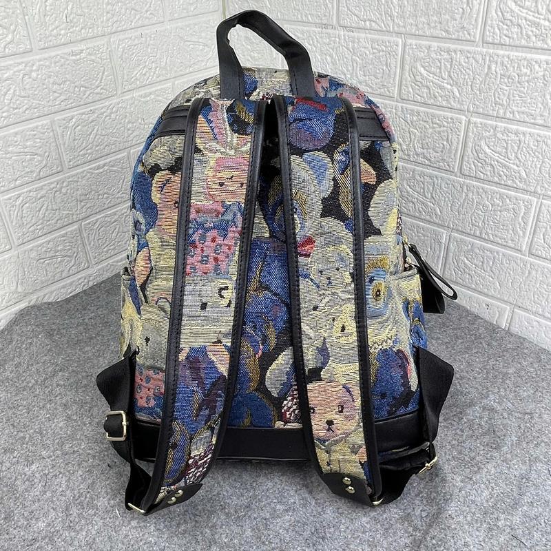 Balo Dạ gấu xanh thời trang nam nữ, bảo hành 3 tháng Da Nhung Đeo Vai Backpack cặp  nam 4