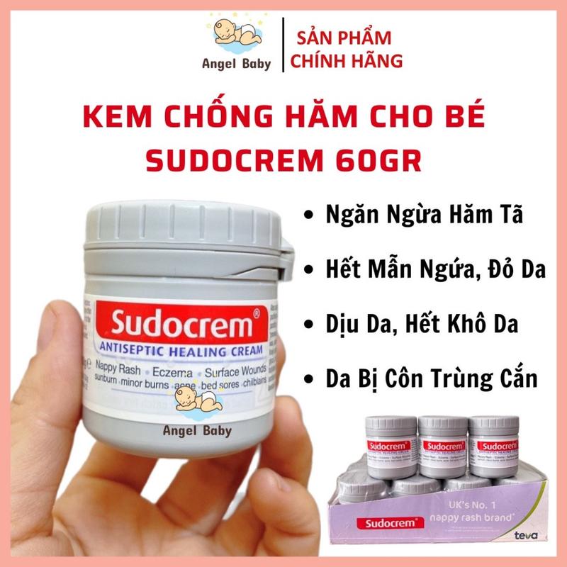 Kem chống hăm Sudocrem 60g cho bé ngăn ngừa hăm tã giúp dịu da mẫn ngứa mềm da làm lành vết thương do côn trùng cắn sudocrem bôimặt