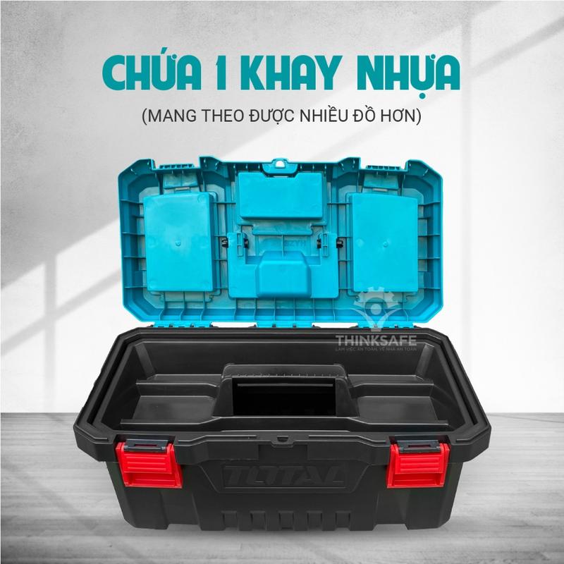 Hộp đựng đồ nghề Total TPBX0201 TPBX0202 kích thước 20 inch khóa nhựa và kim loại hộp đựng dụng cụ linh kiện 3