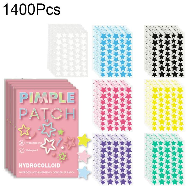  Miếng Dán Mụn Trứng Cá Hydrocolloid Hình Ngôi Sao Và Trái Tim 1400 Chiếc Để Làm Sạch Da Không Gây Kích Ứng Miếng Dán Đốm Thích Hợp Cho Mặt Và Da Được Làm Bằng Chất Liệu PE 