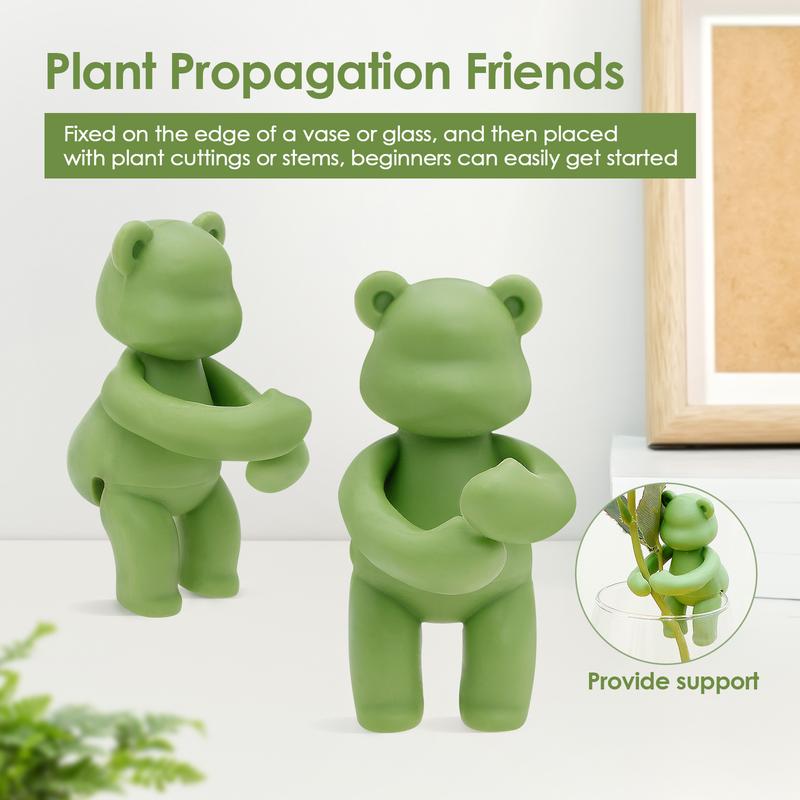 Product Introduction of 2 Pcs Little Bear Shape Flower Propagation Friends Decorative Leaf Buddy Flower Support for Stems Sprouts Shoots and Cuttings rf1P1 32
