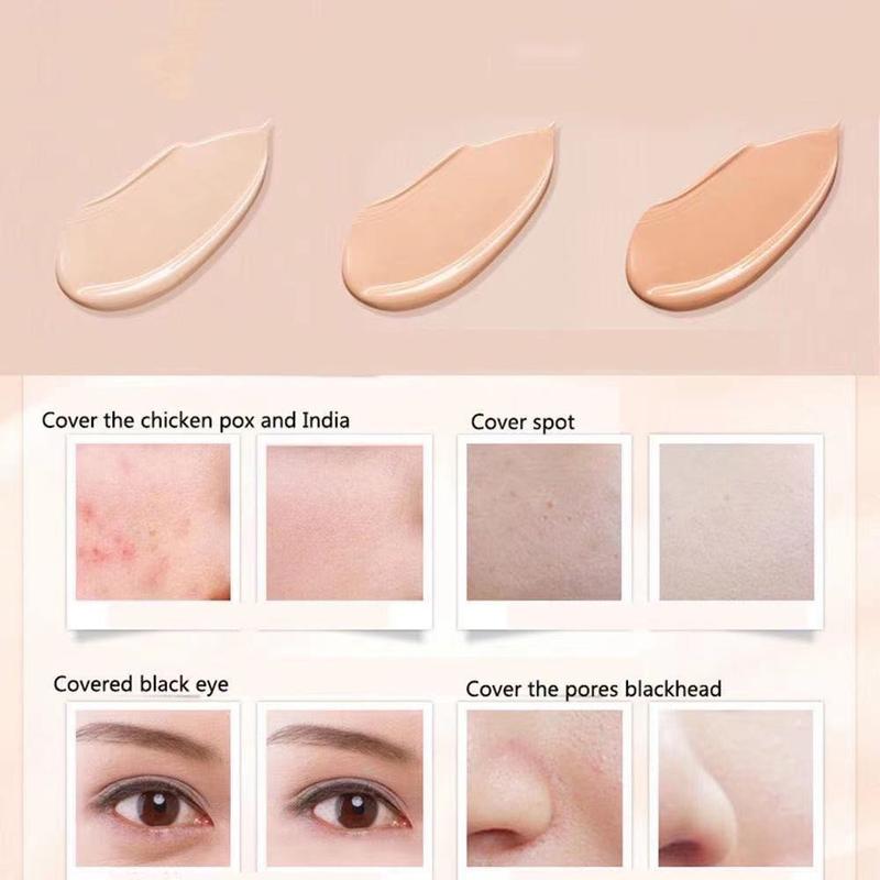 Kem Nền Che Khuyết Điểm, LAMEILA, Không Thấm Nước, Kem Nền Lì Làm Sáng Da Mặt Chính Hãng, Kem BB, Dưỡng Ẩm, Trang Điểm Màu Trắng, Lâu Trôi, Có Kem Che Khuyết Điểm 3