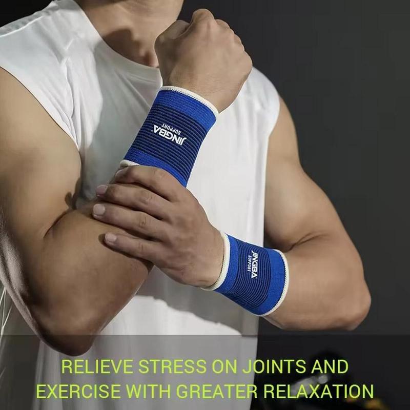 JINGBA Sports Wrist Brace, High Knitted Elastic Breathable Outdoor Badminton Basketball Weightlifting Training Brace Knitted Wristbands 1