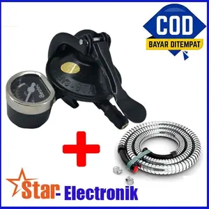 PAKET Regulator Gas LPG StarCam/Star Cam SC-T12RM Indikator Meter + Selang 1.8 Meter