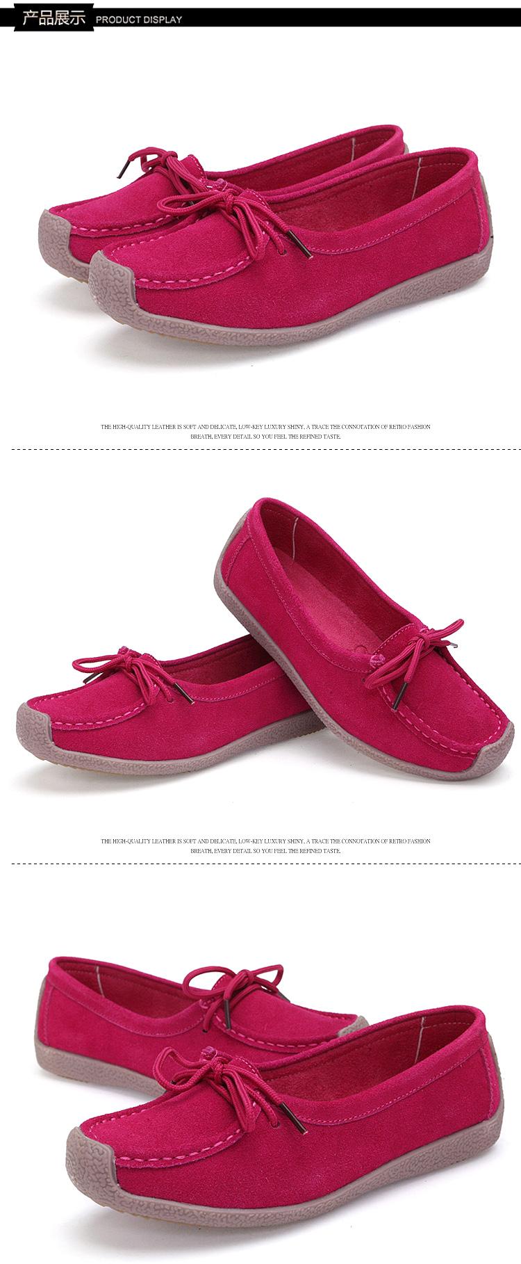 Product Introduction of Large Size 35-43 Flat Loafers Women's Shoes Non-Slip Genuine Leather Snail Shoes Mom Shoes 12