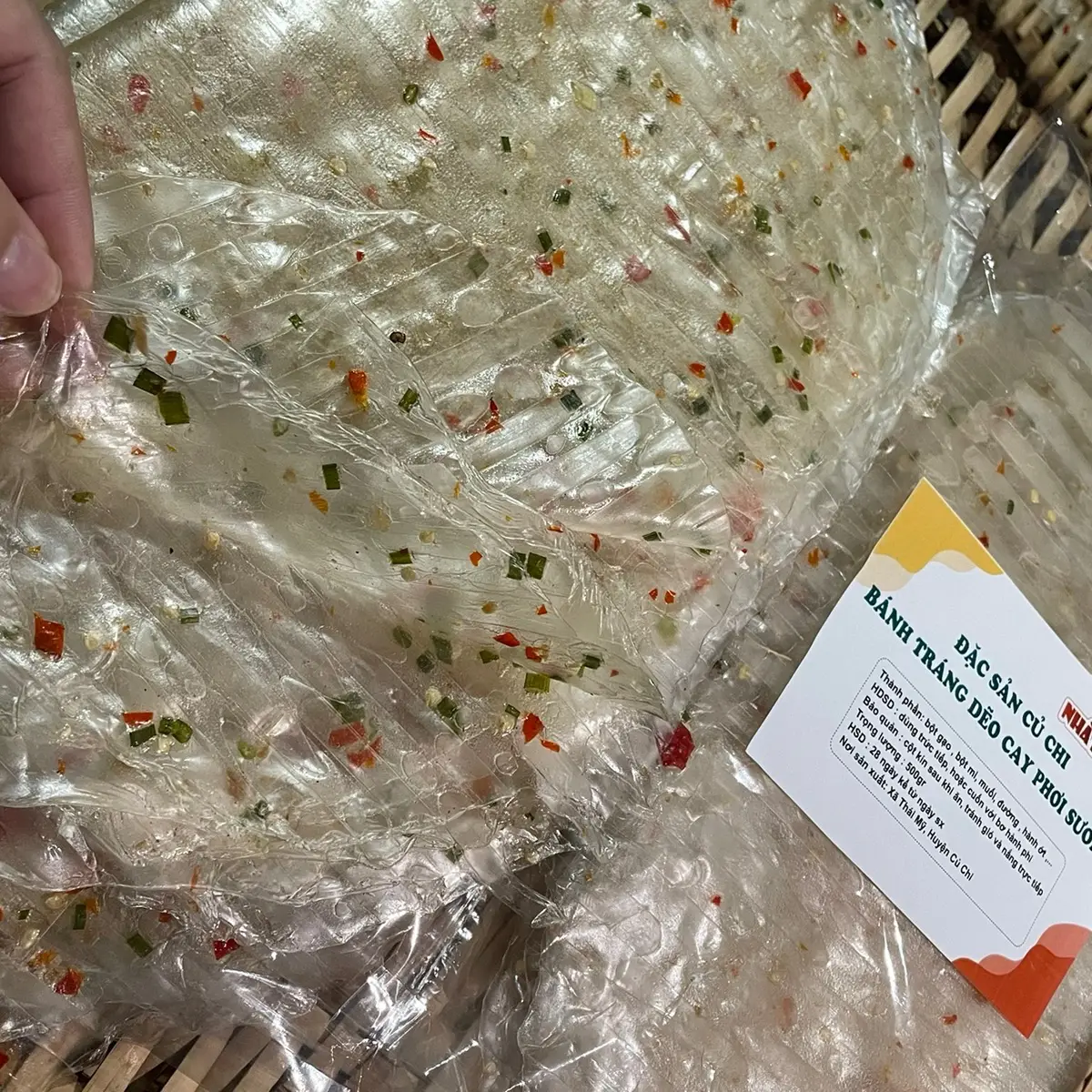 Bánh tráng hành lá cay vừa đặc sản Củ Chi (500gr) dùng chay được Ăn Vặt Snack Food