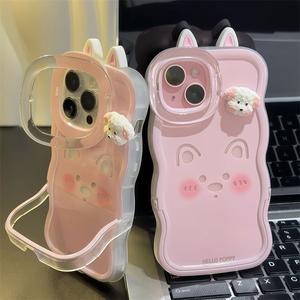 Sarung Telefon, Reka Bentuk Anak Anjing Asas, Serasi dengan Apple / OPPO / Vivo / Xiaomi, Sarung Dwi Berdiri, Gaya Wanita Comel dan Ringkas