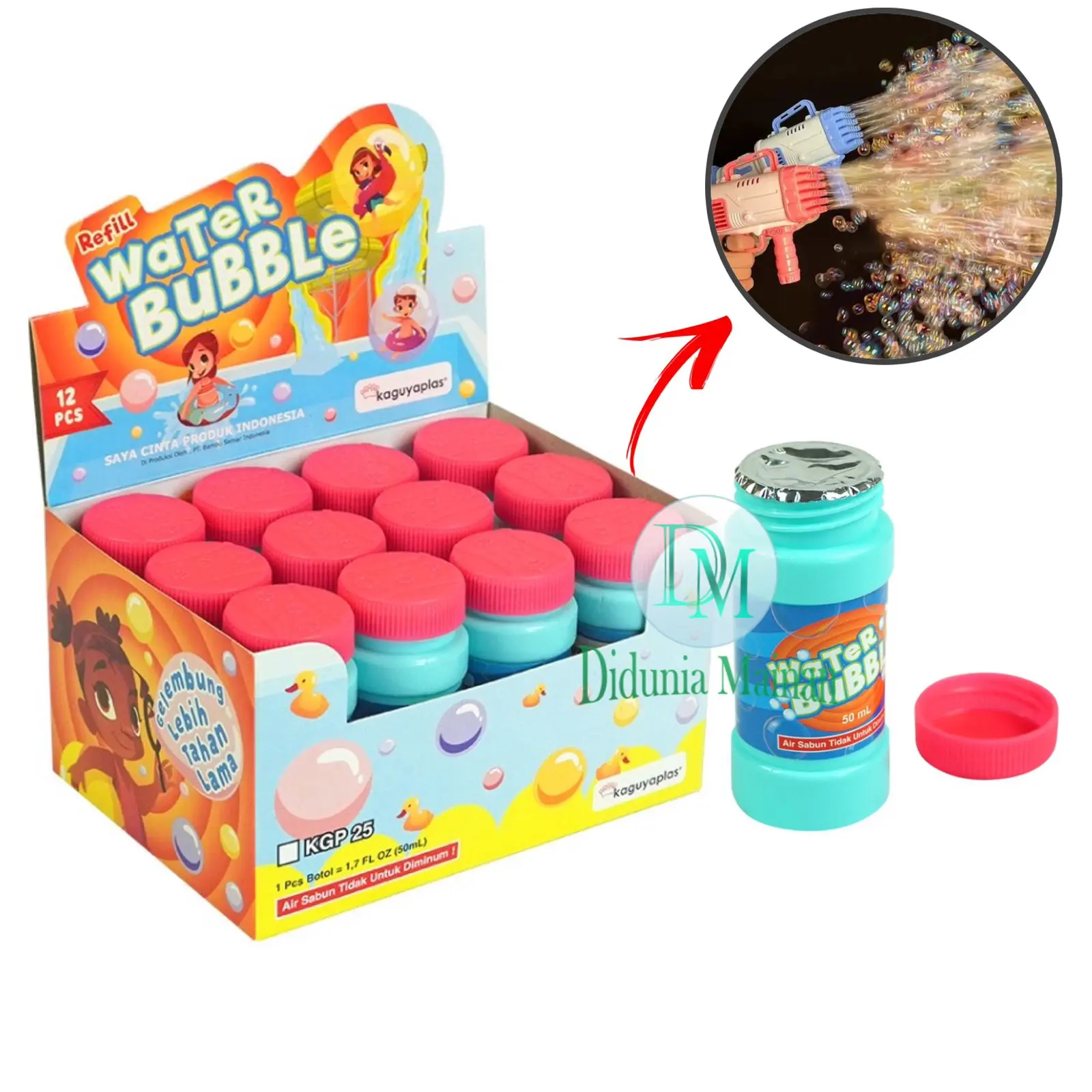 Isi ulang gelembung sabun refill water mainan bubble gun anak 150 ml