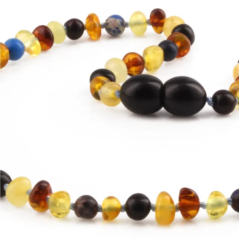 Amber Buddy - LE555 Kalung Bayi Amber dengan Deep Blue Imperial Jasper. LE555 7