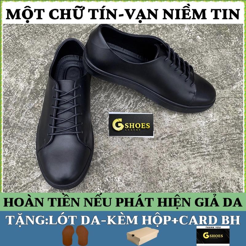 Giày da nam buộc dây da thật đế cao su êm chân phong cách trẻ trung GS0116 (tặng lót da kèm hộp card bh)