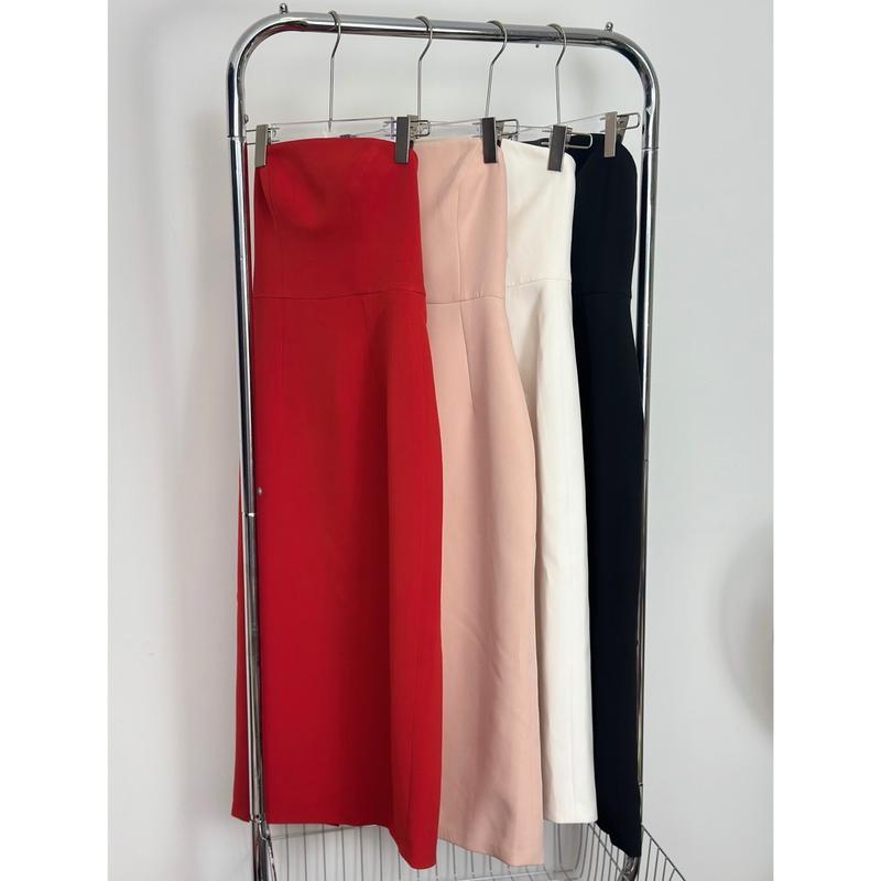 là hoa - Đầm cúp ngực dáng dài đỏ, đen, hồng, trắng - LH002 Nữ Women Dress Nhung