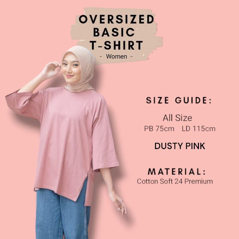 PAKET HEMAT 3 PCS 100AN ,KAOS WANITA OVERSIZE LENGAN 7/8 Katun Polos Lembut Nyaman Soft Atasan Panjang 1
