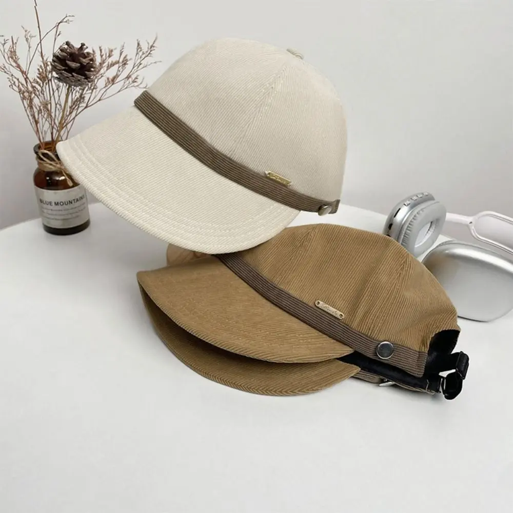 Fashion Corduroy Baseball Hat Wide Brim Adjustable Sunscreen Hat Casual Duck Tongue Hat Outdoor Sport