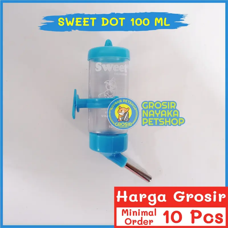 NAYAKA GROSIR Sweet 100 ml Dot Minum Hamster Botol Minum Wadah Tempat Air Hewan Hamster Tupai Bajing Gerbil Sugar Glider Tikus 2