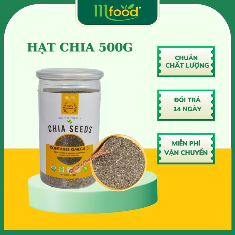  Mfood Hạt Chia Đen Thiên Nhiên Hủ 500g Cung Cấp Omega3 Cho Salad & Thực Phẩm Dinh Dưỡng Tự Nhiên 