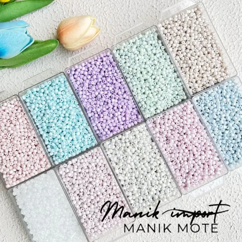 Manik Mote Payet Pasir Glossy Series 8/o-3mm (10 gram ) bahan kerajinan tangan dan kalung dll -dunia emoji 0