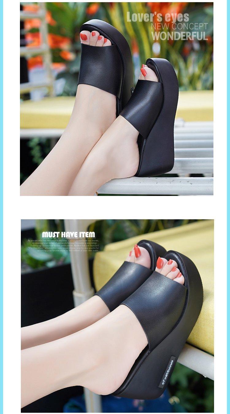 Product Introduction of Dép nữ Dép xỏ ngón đế dày cao gót mới mùa hè 2024 có thể mang ngoài trời Dép xốp gót vừa Shoes DéP GiàY 7