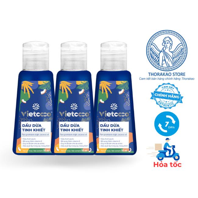 Dầu Dừa Vietcoco 50ml Tinh Khiết Giúp Dưỡng Da, Dưỡng Ẩm, Mượt Tóc, Dài Mi, Da Giảm Rạn Nứt - Thorakao Store.