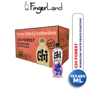 CHI FOREST Sparkling Water White Peach 480 ml Air Bersoda Persik x 15 PCS (1 Carton)