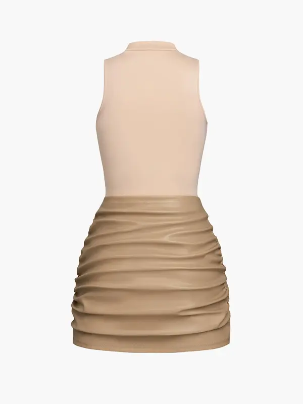 Women's Solid Ruched Knot Front Dress, Fashion Casual Sleeveless Dress for Daily Outdoor Wear, Ladies Clothes for All Seasons, Dresses, Womenswear 7