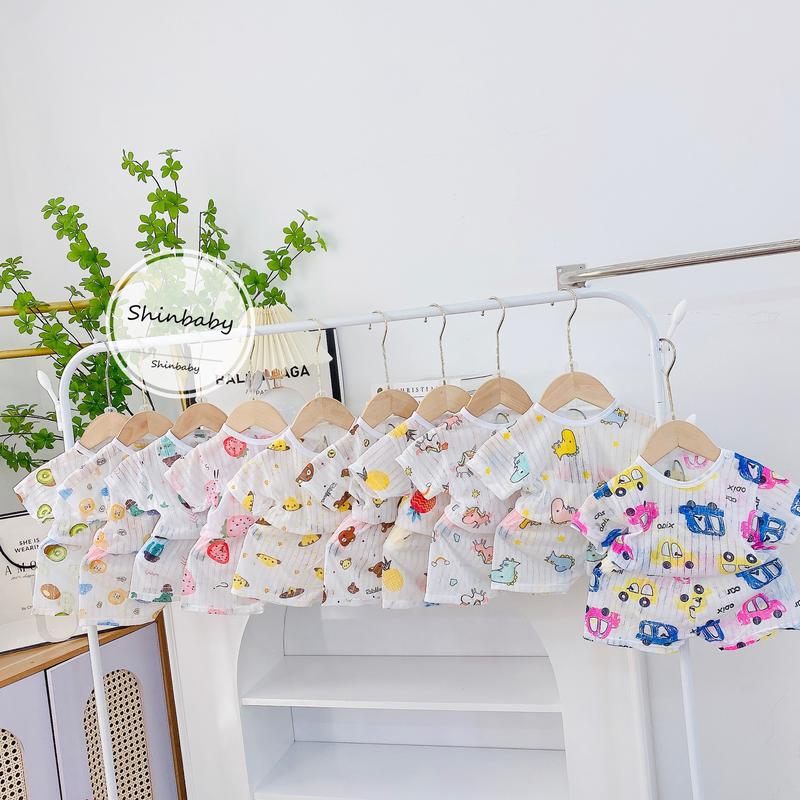 Set 10 Bộ Cộc Tay Vải Cotton Giấy Mềm Mát Nhiều Hình In Dễ Thương Cho Bé Yêu Mặc Mùa Hè bộ  sơ sinh  bososinh