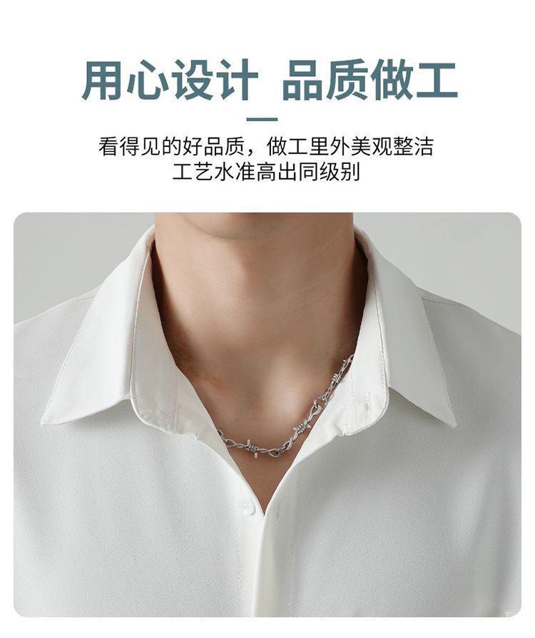 Product Introduction of Summer Ice Silk Thin Shirt Men's Short Sleeve Korean Style Trendy Five-Quarter Sleeve Shirt Mature Style Cool Men's Top Closed 20