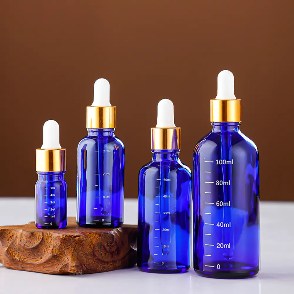 Botol Penitis Kaca, Bentuk Bulat, Lutsinar, Hijau dan Coklat, Sesuai untuk Minyak Pati, Pati, Titisan Mata, dan Telinga, Pipet Penitis, 5-100ml