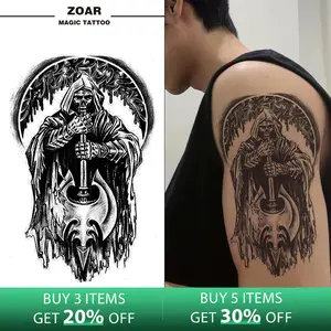 Zoartattoo stiker tato   M-110  sementara  【kematian】Tahan lama Tattoo menempel dekorasi seni untuk pria dan wanita
