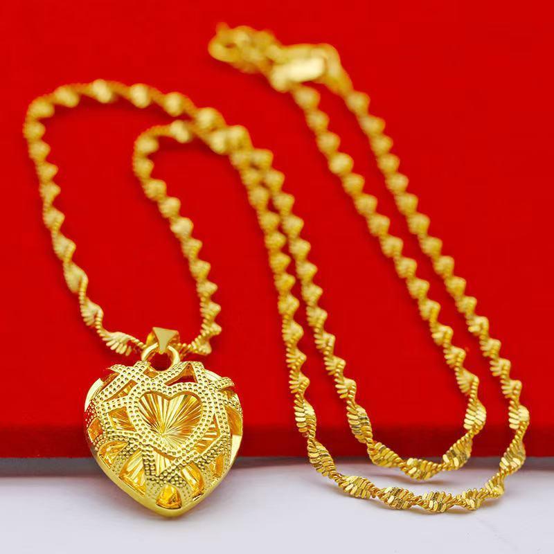 Product Introduction of Necklace Women's brass gold-plated pendant Necklace Water ripple collarbone chain Long-term non-fading jewelry for girlfriend 12