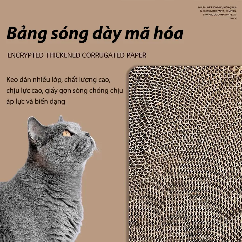 Cào Móng Mèo Kết Hợp Nhà Mèo 2in1, Đồ Chơi Mèo Kleen Cat Kích Thước Lớn Tặng Kèm Cỏ Mèo 2