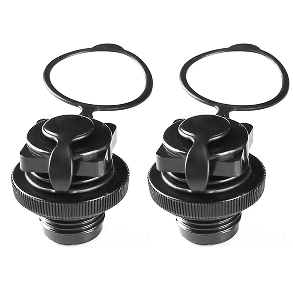 1/2pcs Black Accessories Inflatable Boat Mattress Valves Nozzle Caps Air Valve Inflatable Pump Adapter