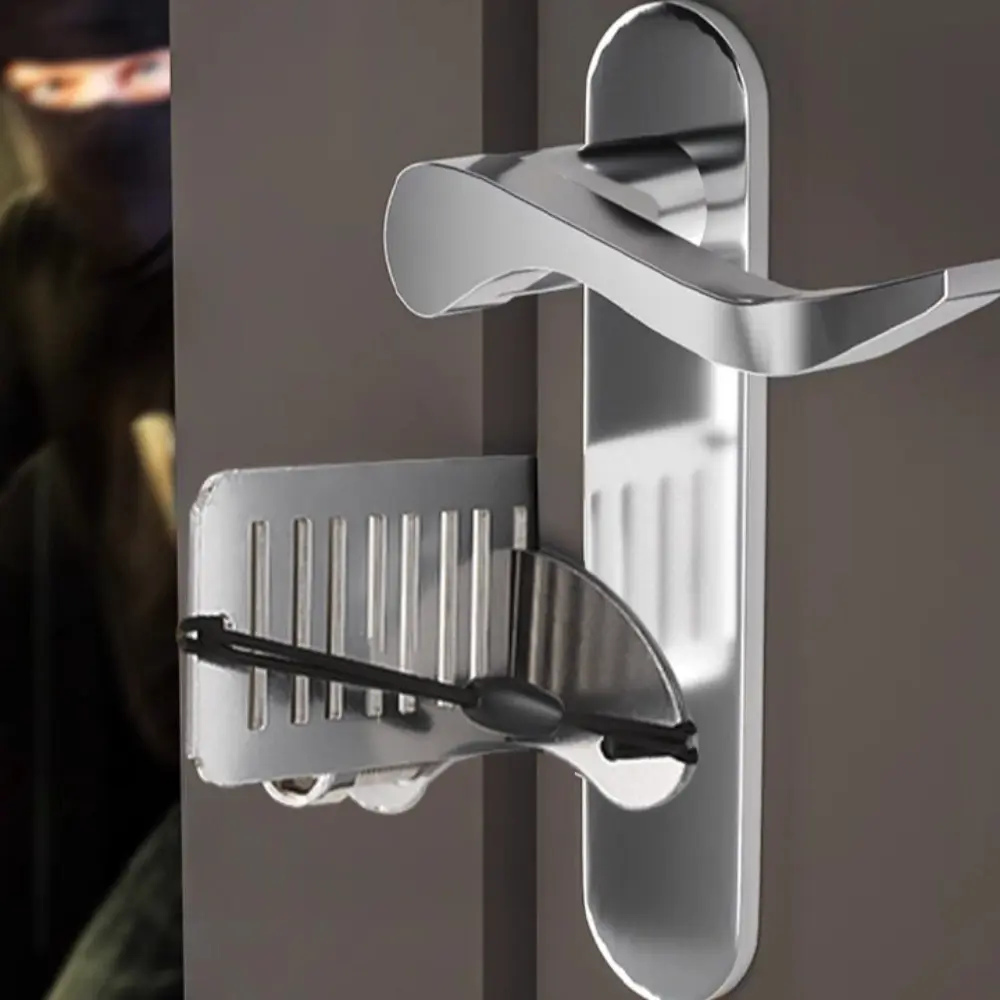 easyea Creative Metal Door Lock Latch Anti Theft Punch-free Safety Latch Security Door Locker Stopper Travel Home Room