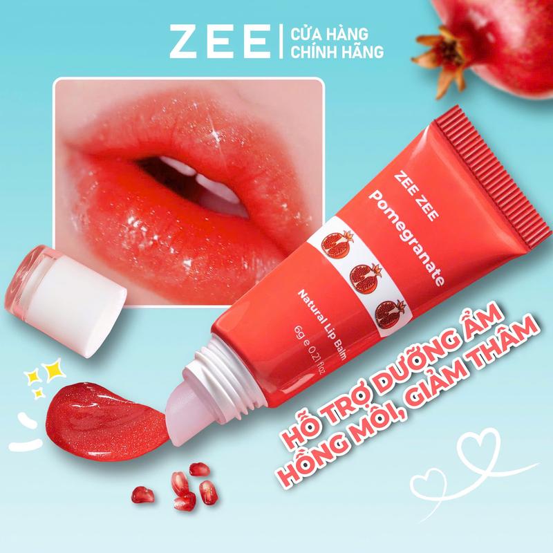 Son Dưỡng Lựu Đỏ ánh nhũ ZEE ZEE - Dạng Tuýp 6g