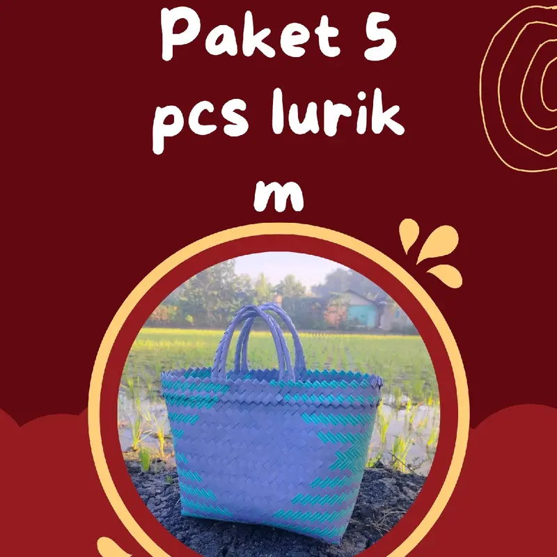 Tas anyaman lurik M(paket 5 pcs) tas anyaman Belanja 0