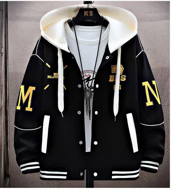 ÁO KHOÁC NỈ BOMBER THU ĐÔNG 1 LỚP BRS PHỐI VIỀN TAY SÀNH ĐIỆU HOTTREND Jacket Menswear Nam Dài Tay Đen