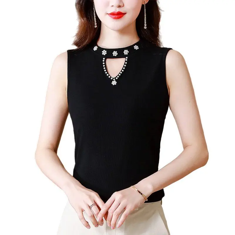 Áo Hai Dây Không Tay Thường Ngày Thời Trang1 Cho Nữ Áo Hai Dây Màu Trơn Hàn Quốc Áo Cánh Đính Cườm Dáng Ôm Trang Phục Nữ 3
