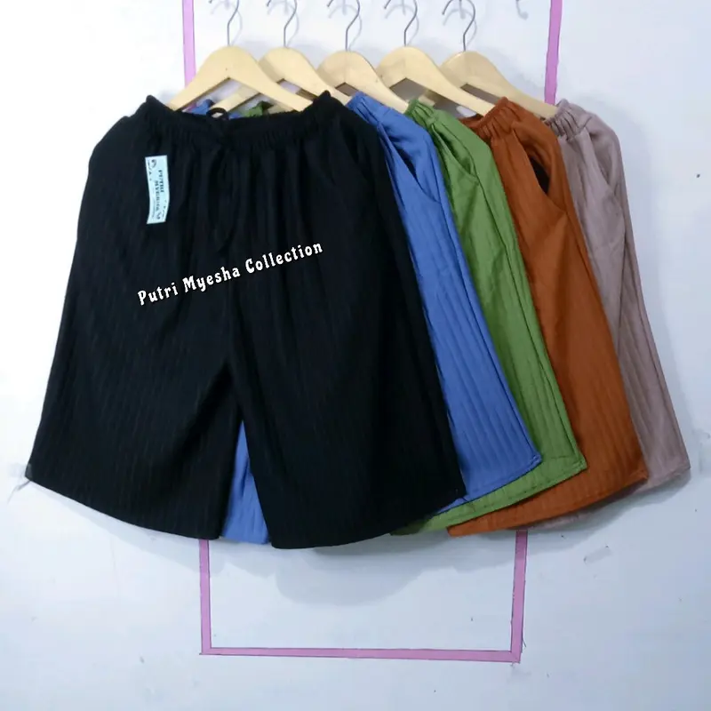 Celana Pendek Wanita Kulot Knit 7/8 Santai 4