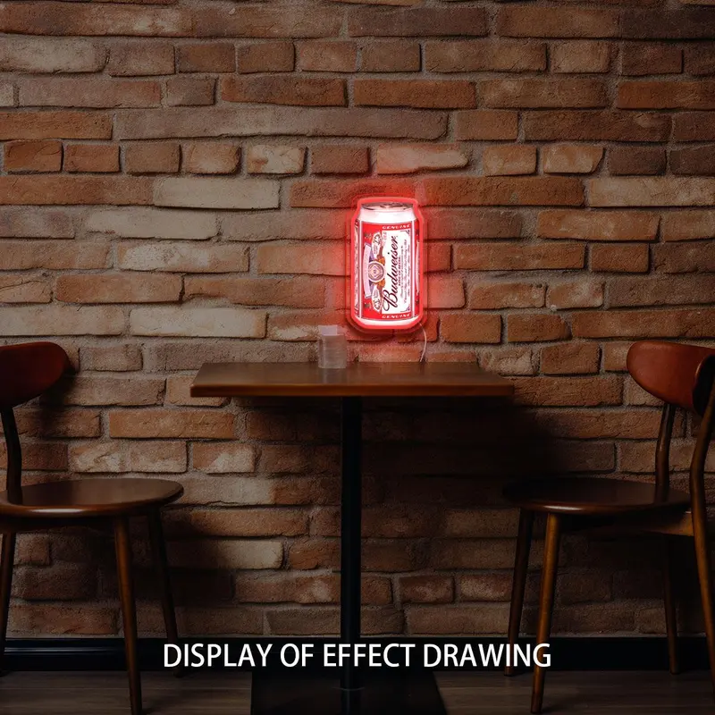 Budweiser Beer Pattern LED Neon Sign, USB Powered Wall Neon Light, Novelty Lighting for Home Party Bar Shop Decoration 4